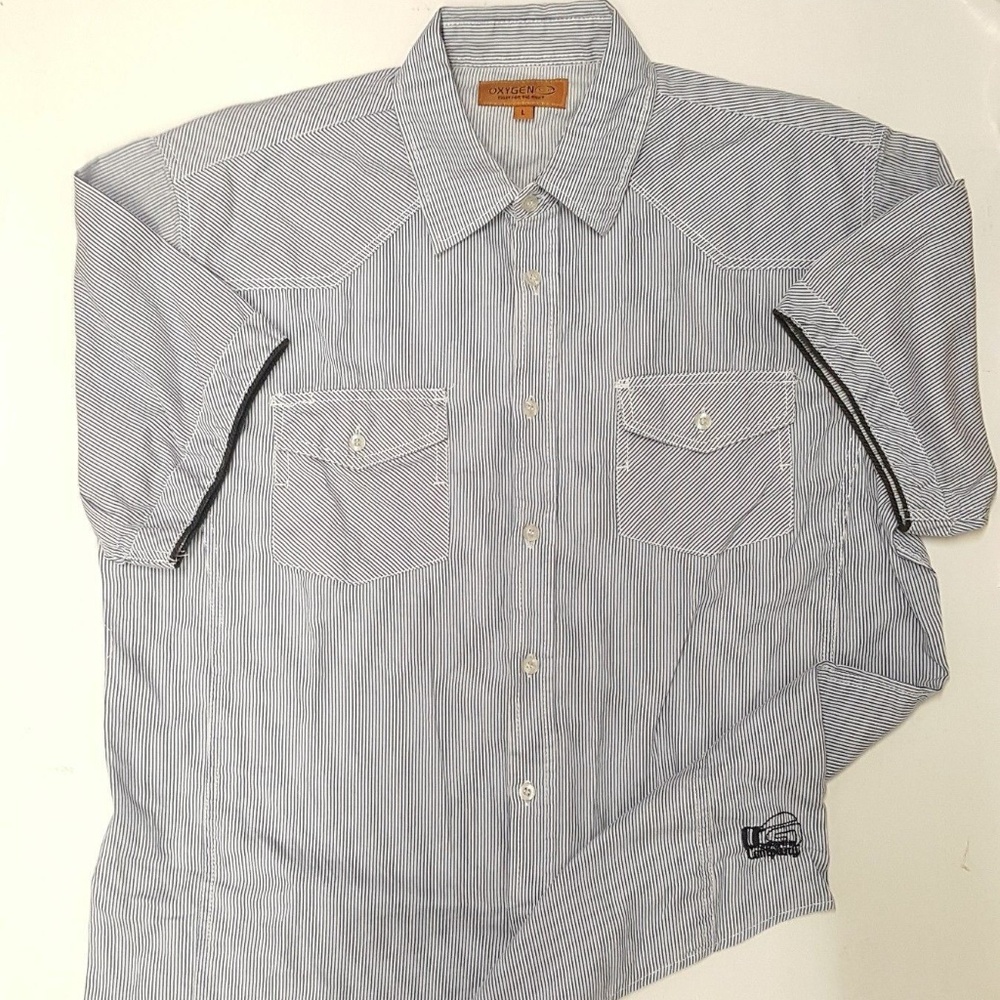 Oxygen Fight for the Right, Button up blue Shirt